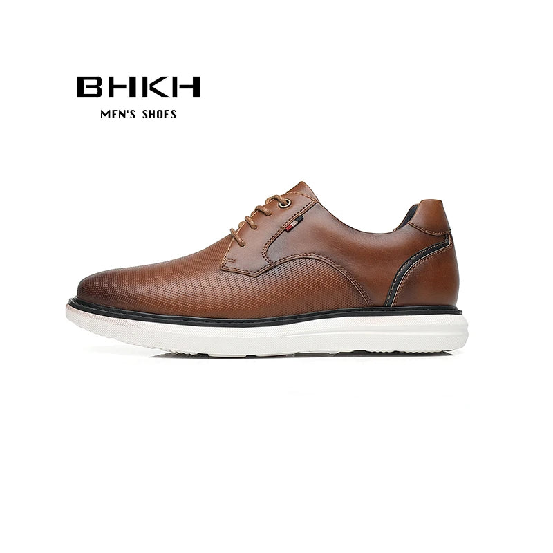 BHKH Men’s Casual Dress Shoes – Comfortable Lace-Up for Business Style