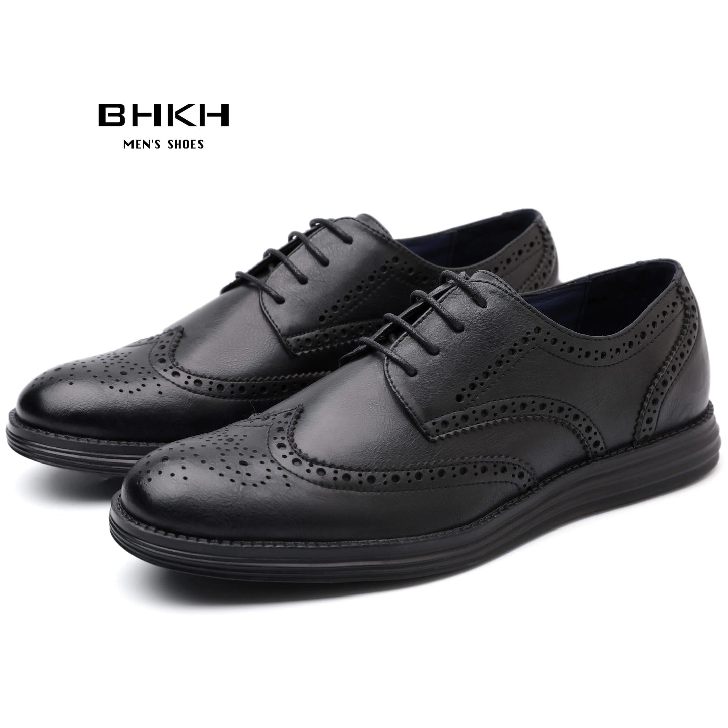 BHKH Men’s Leather Dress Shoes – Lightweight Lace-Up for Business & Office