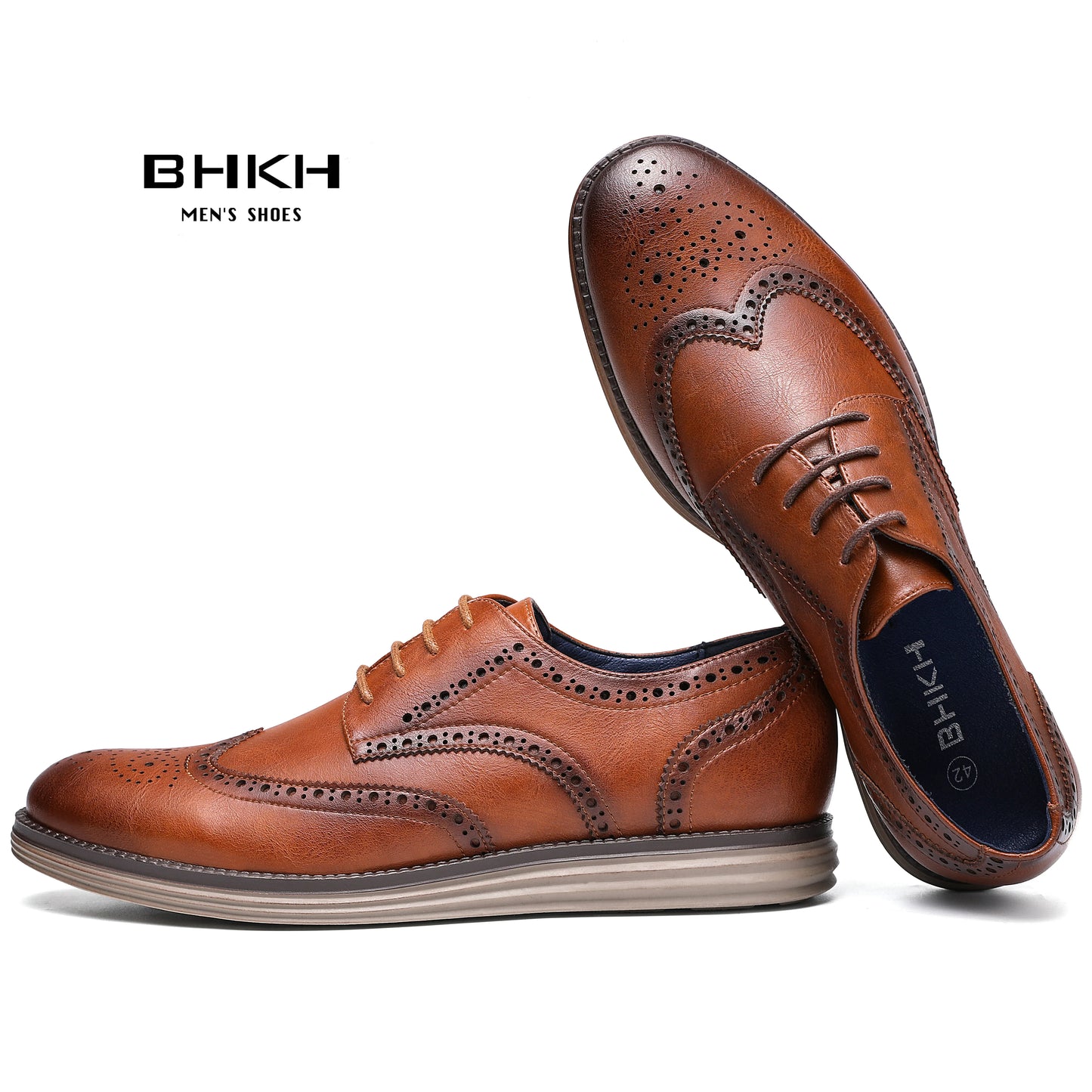 BHKH Men’s Leather Dress Shoes – Classic Lace-Up for Business & Office