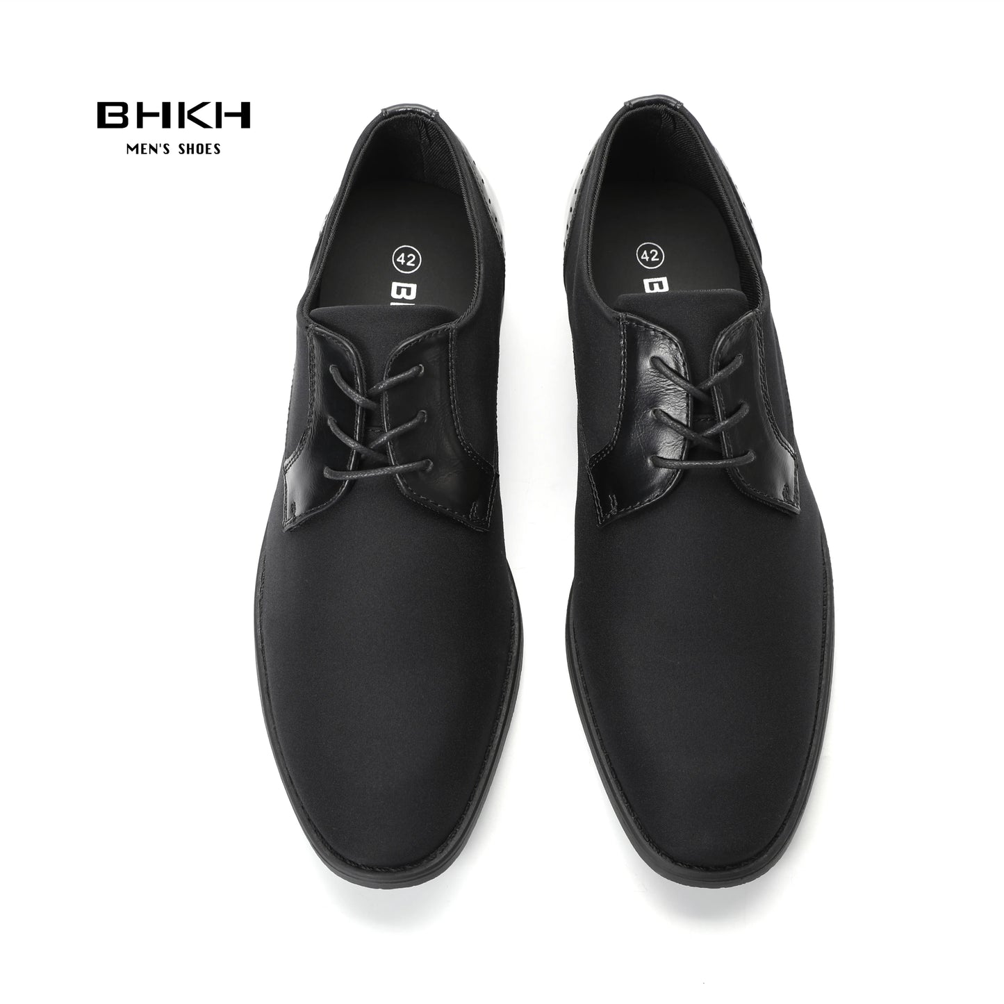 BHKH Men’s Lace-Up Dress Shoes – Black Classic for Business & Office