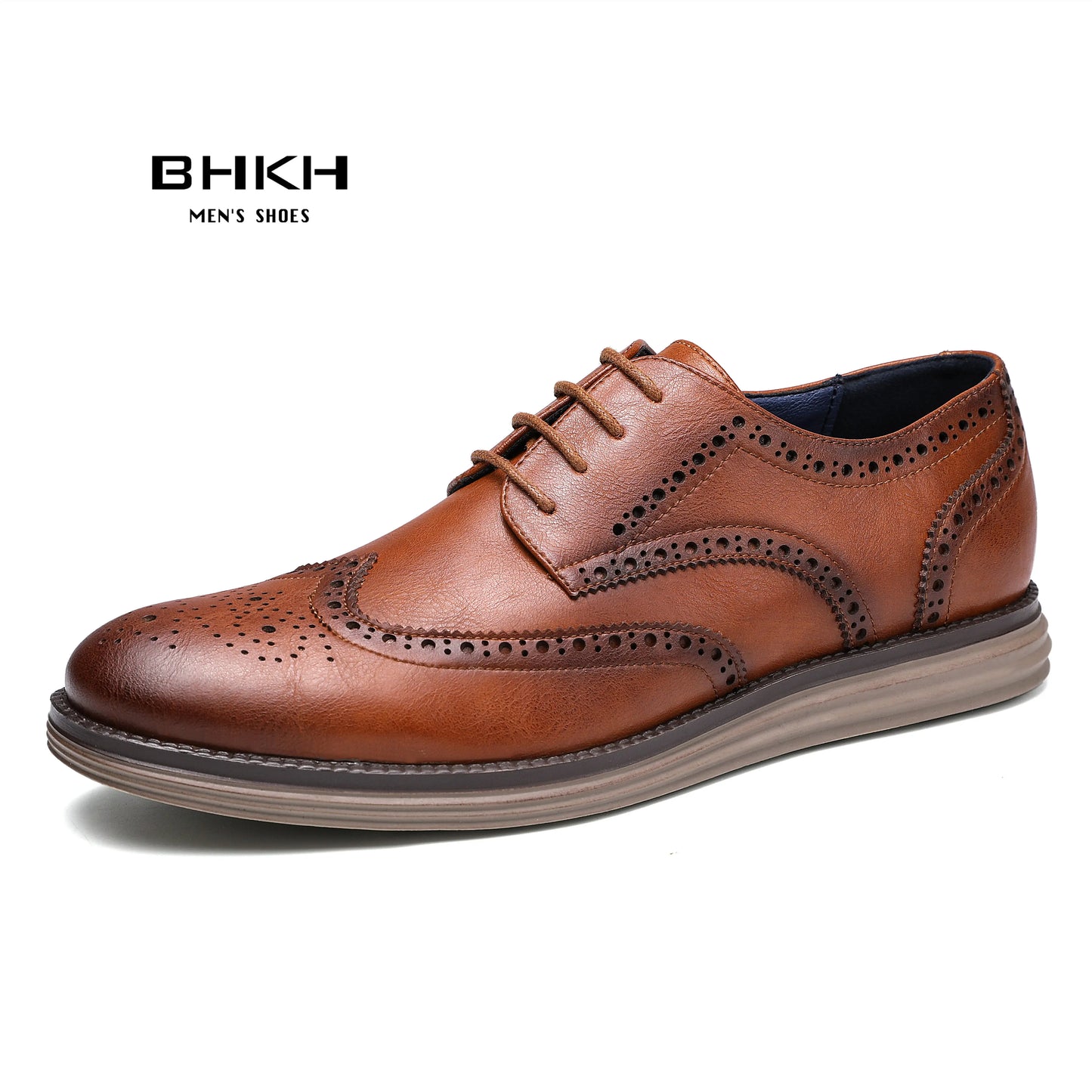 BHKH Men’s Leather Dress Shoes – Classic Lace-Up for Business & Office
