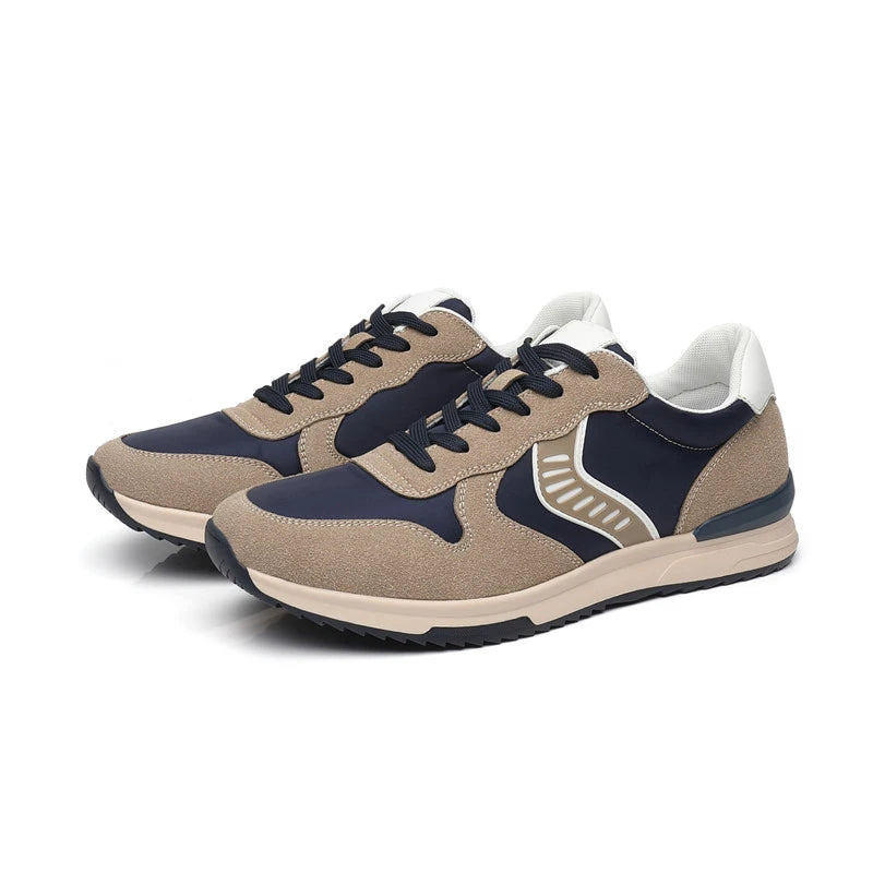 BHKH Men’s Retro Leather Sneakers – Casual Walking