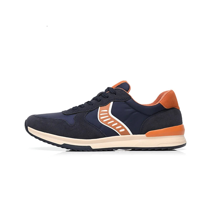 BHKH Men’s Retro Leather Sneakers – Casual Walking