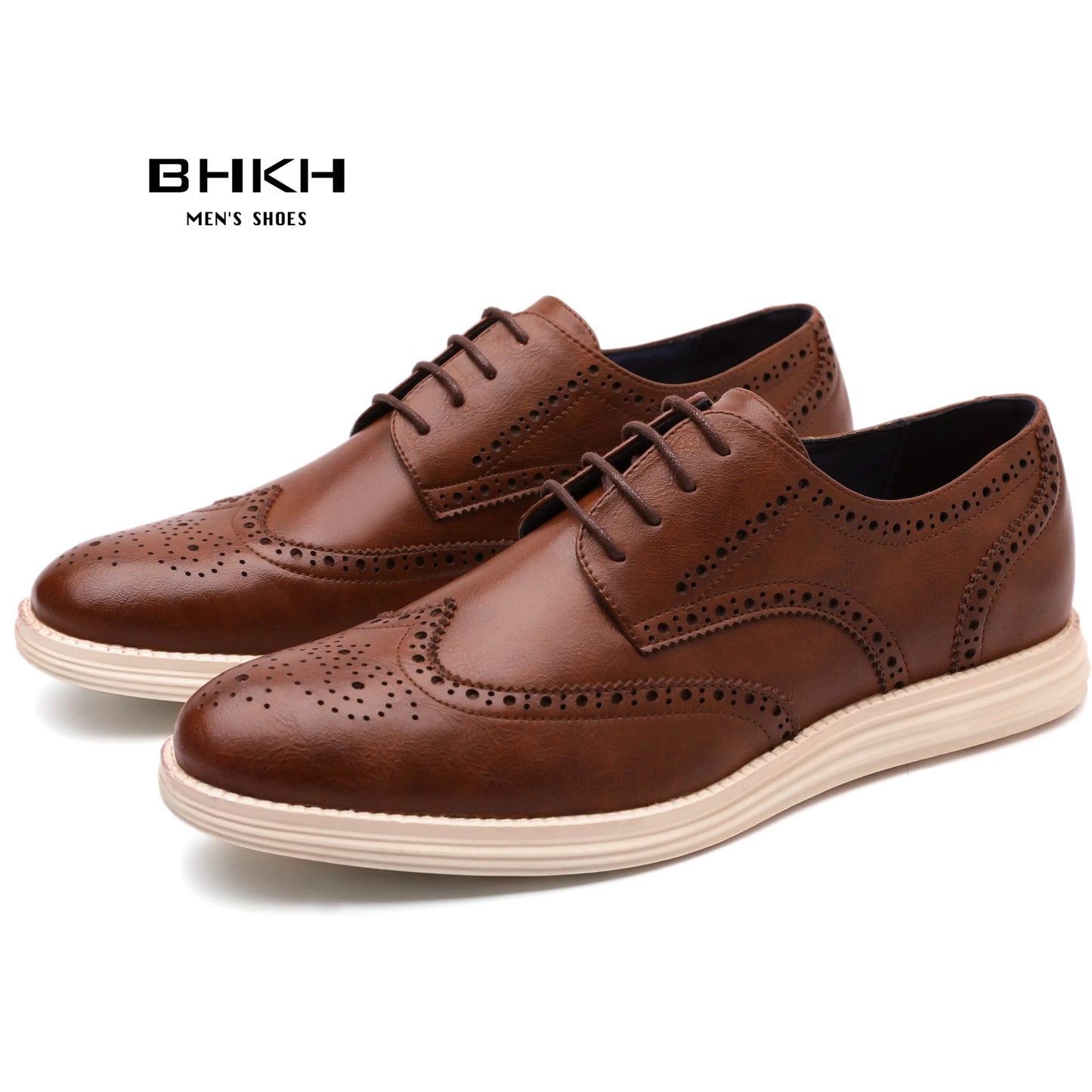 BHKH Men’s Leather Dress Shoes – Lightweight Lace-Up for Business & Office