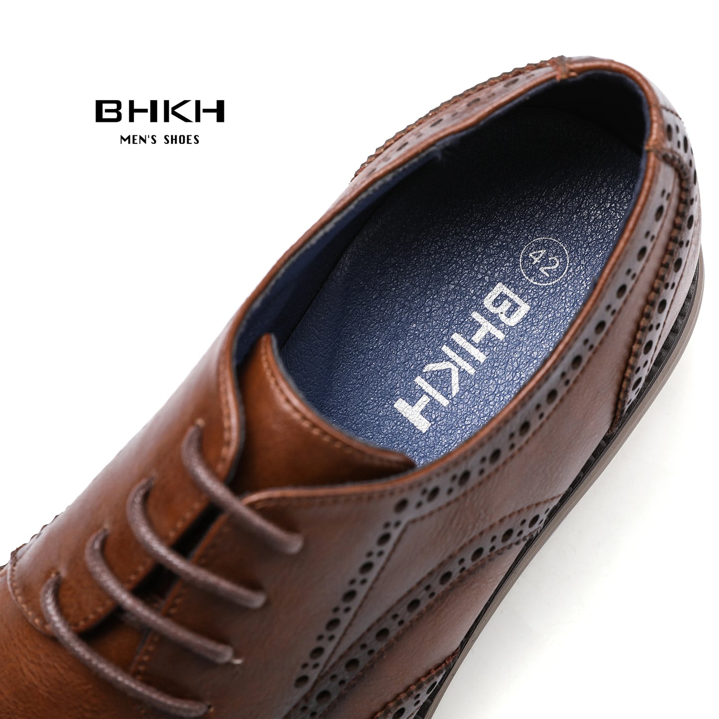 BHKH Men’s Leather Dress Shoes – Classic Lace-Up for Business & Office