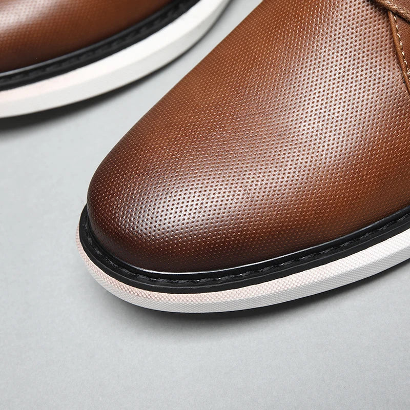 BHKH Men’s Casual Dress Shoes – Comfortable Lace-Up for Business Style