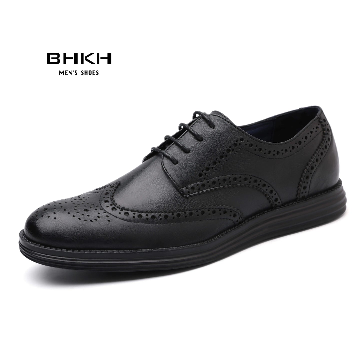 BHKH Men’s Leather Dress Shoes – Lightweight Lace-Up for Business & Office