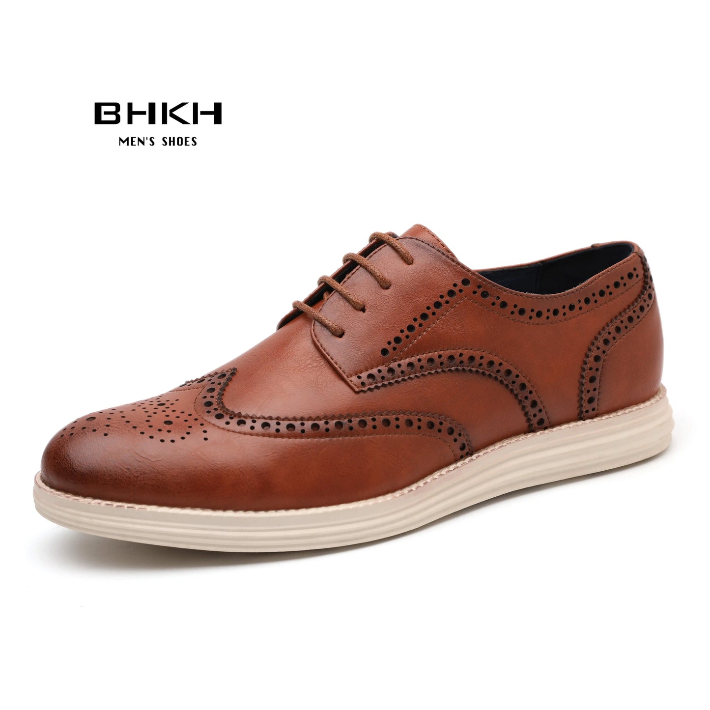 BHKH Men’s Leather Dress Shoes – Lightweight Lace-Up for Business & Office