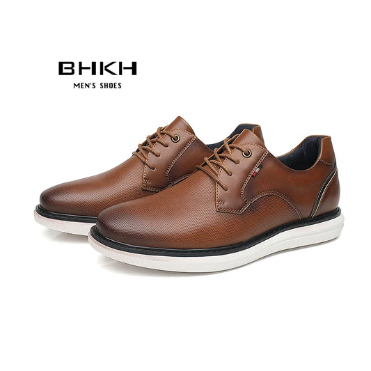 BHKH Men’s Casual Dress Shoes – Comfortable Lace-Up for Business Style