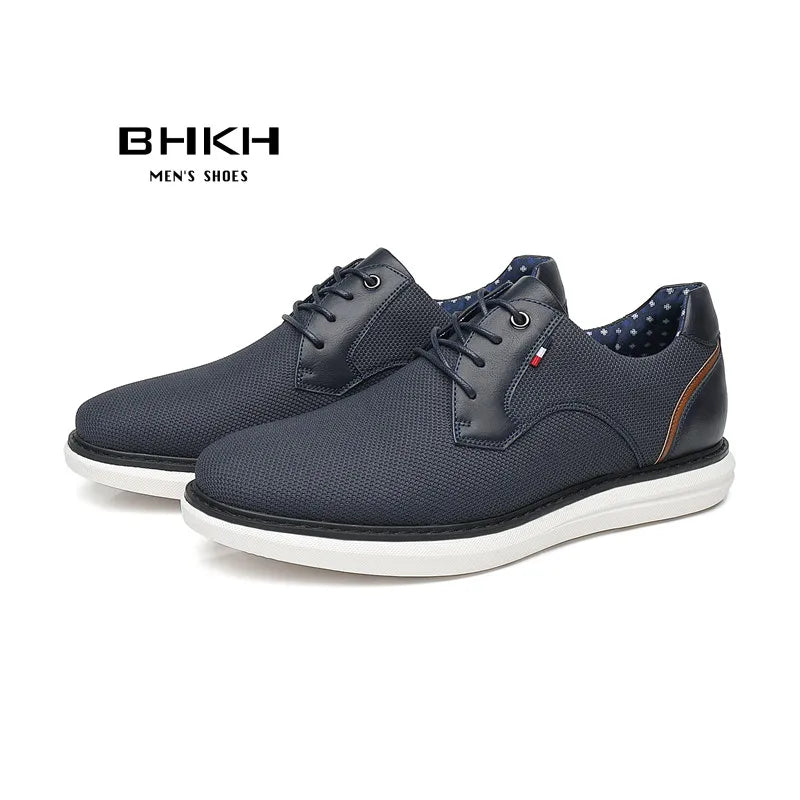 BHKH Men’s Leather Dress Shoes – Comfortable Lace-Up for Business & Office