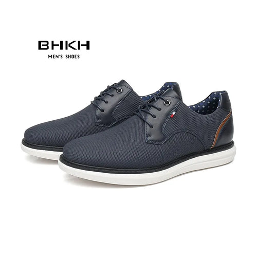 BHKH Men’s Leather Dress Shoes – Comfortable Lace-Up for Business & Office