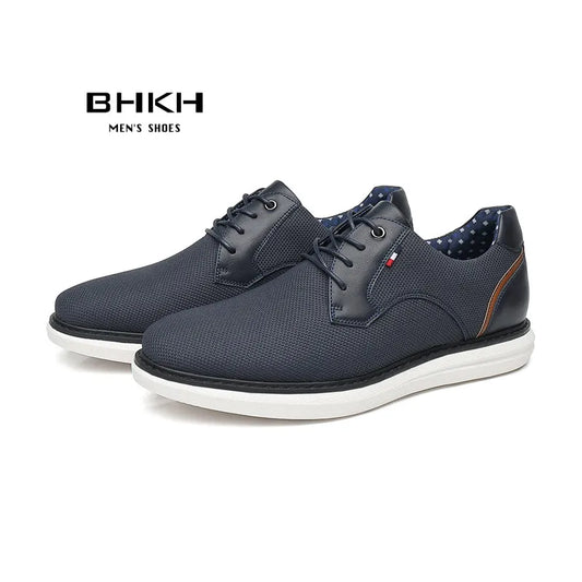BHKH Men’s Leather Dress Shoes – Comfortable Lace-Up for Business & Office