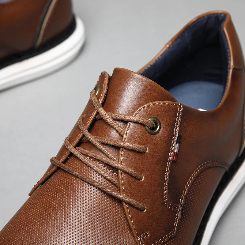 BHKH Men’s Casual Dress Shoes – Comfortable Lace-Up for Business Style