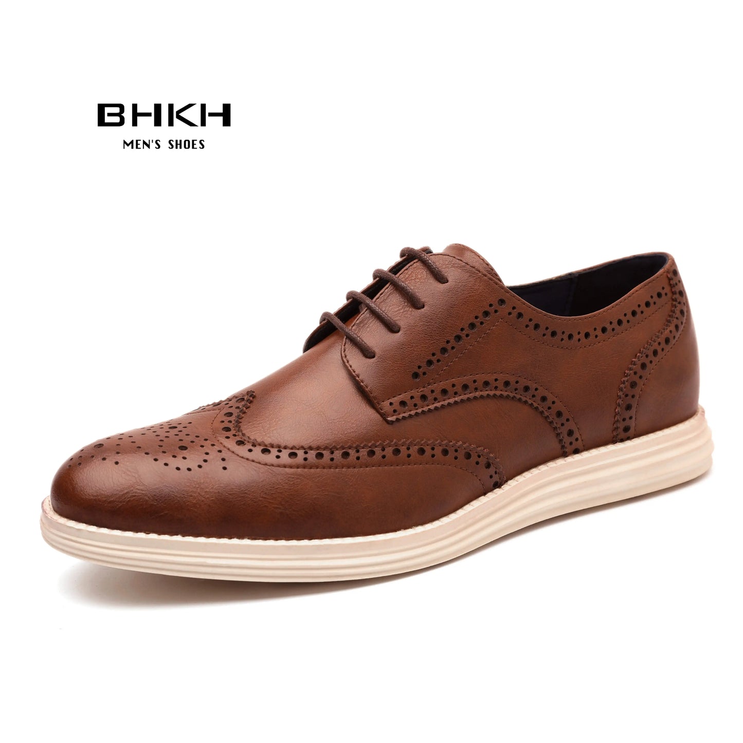 BHKH Men’s Leather Dress Shoes – Lightweight Lace-Up for Business & Office