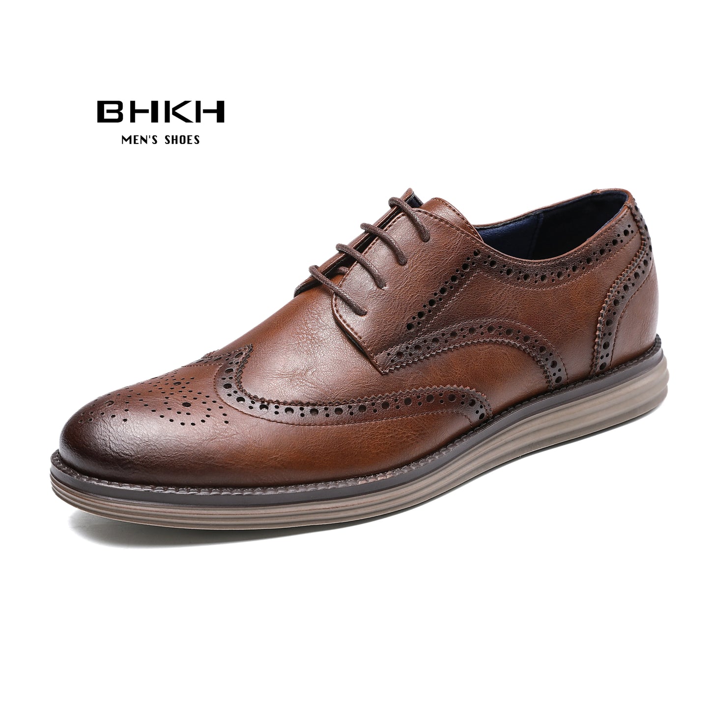 BHKH Men’s Leather Dress Shoes – Classic Lace-Up for Business & Office