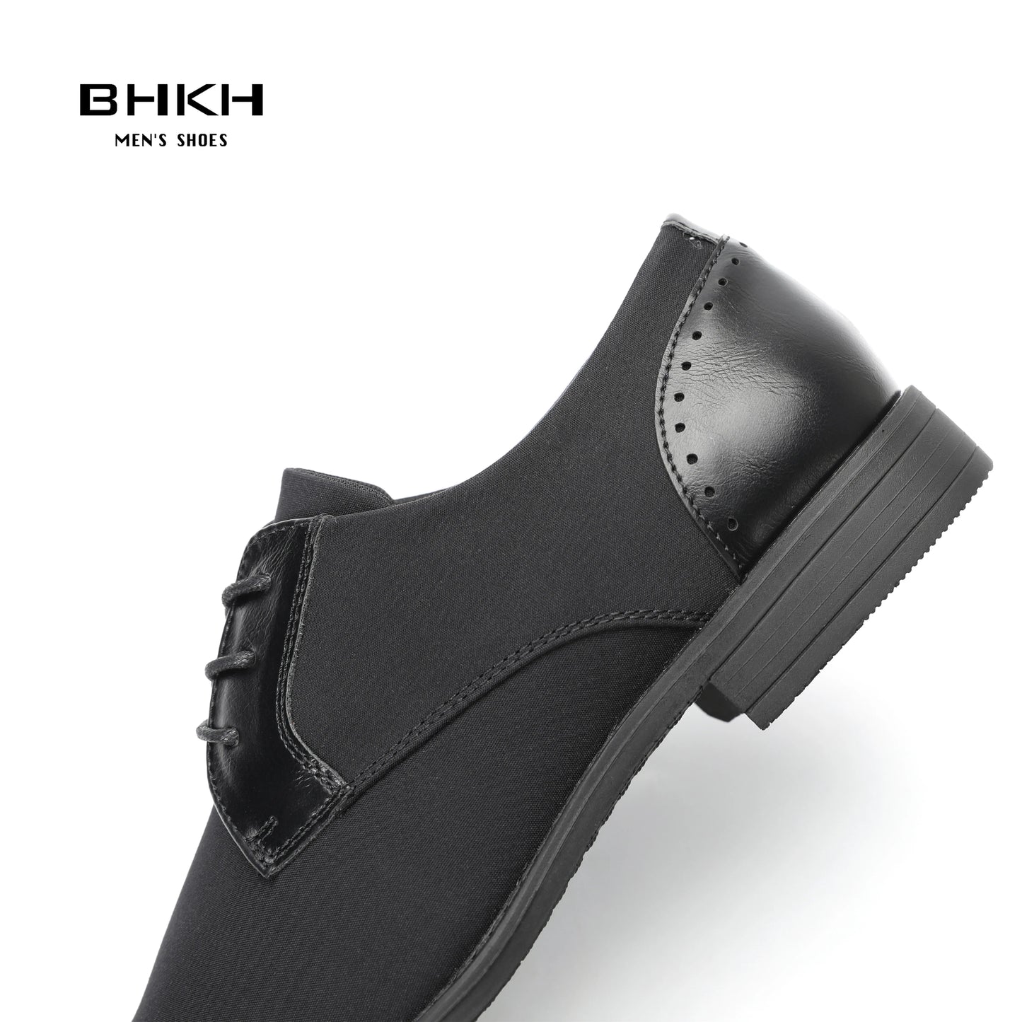 BHKH Men’s Lace-Up Dress Shoes – Black Classic for Business & Office