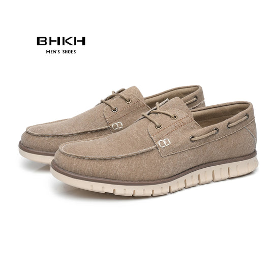 BHKH Men’s Canvas Loafers – Comfortable Smart-Casual Autumn Shoes