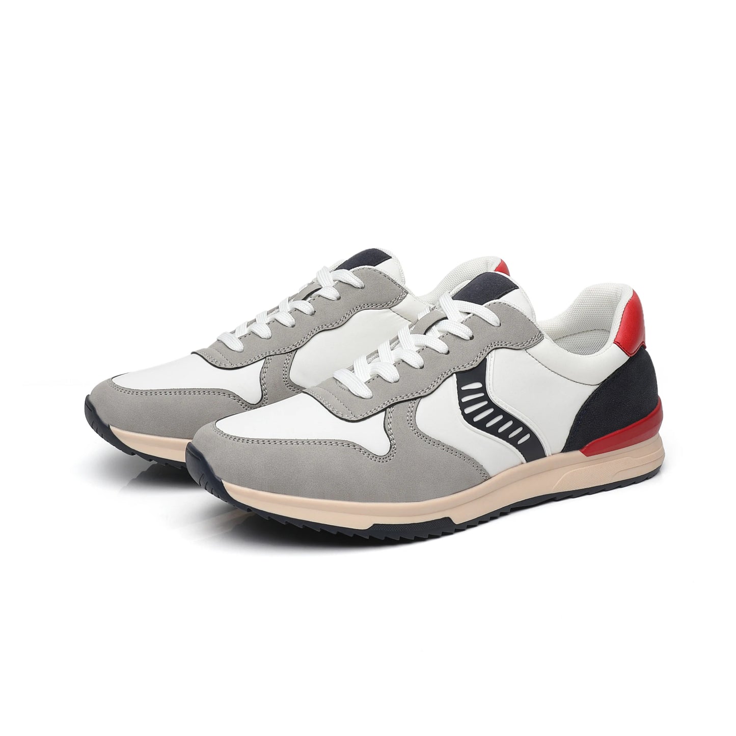 BHKH Men’s Retro Leather Sneakers – Casual Walking