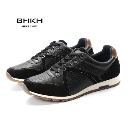 BHKH Men’s Leather Trainers – Comfortable Sneakers for Walking