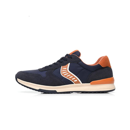 BHKH Men’s Retro Leather Sneakers – Casual Walking