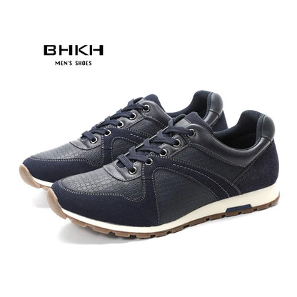 BHKH Men’s Leather Trainers – Comfortable Sneakers for Walking