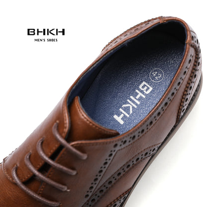 BHKH Men’s Leather Dress Shoes – Classic Lace-Up for Business & Office