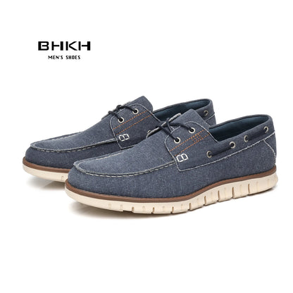 BHKH Men’s Canvas Loafers – Comfortable Smart-Casual Autumn Shoes