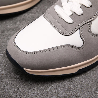 BHKH Men’s Retro Leather Sneakers – Casual Walking