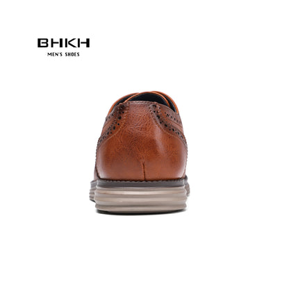 BHKH Men’s Leather Dress Shoes – Classic Lace-Up for Business & Office