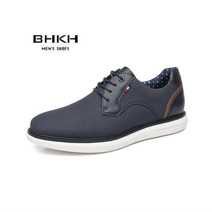 BHKH Men’s Leather Dress Shoes – Comfortable Lace-Up for Business & Office