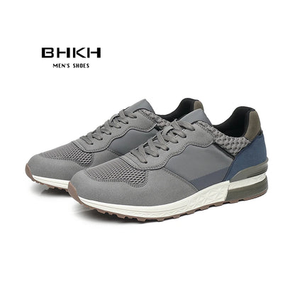 BHKH Men’s Leather Sneakers – Comfortable for Walking